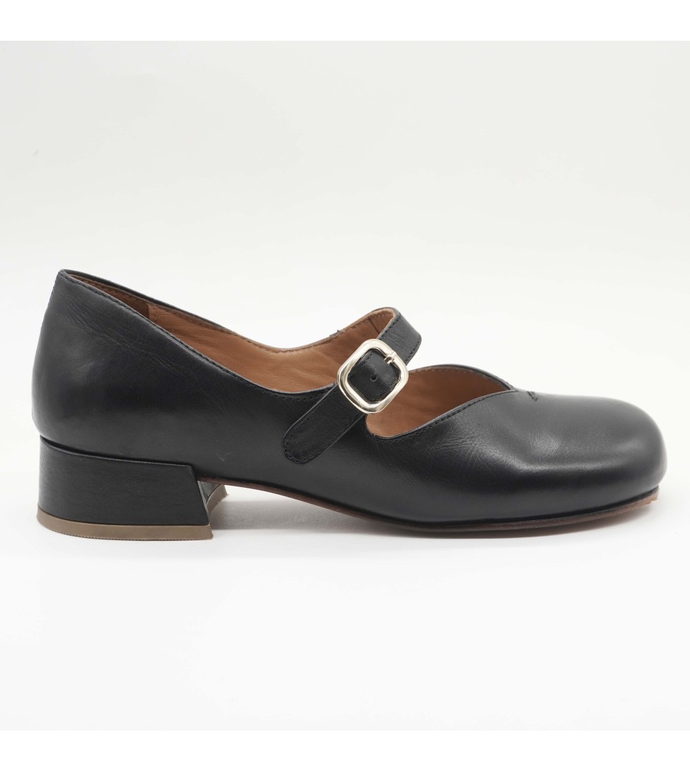 Koko.lab Ballerina Tacco Mary Jane Nappa Nero