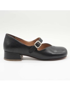 Koko.lab Ballerina Tacco Mary Jane Nappa Nero