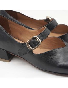 Koko.lab Ballerina Tacco Mary Jane Nappa Nero