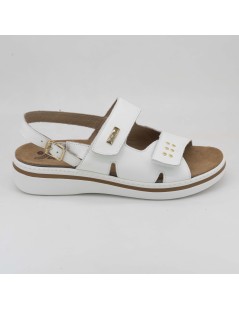 Susimoda Sandalo Predisposto Plantare 3 Velcro Pelle Bianco