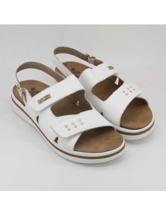 Susimoda Sandalo Predisposto Plantare 3 Velcro Pelle Bianco