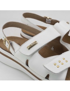 Susimoda Sandalo Predisposto Plantare 3 Velcro Pelle Bianco
