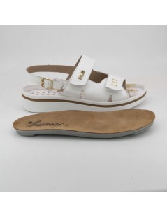 Susimoda Sandalo Predisposto Plantare 3 Velcro Pelle Bianco