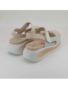 Callaghan Sandalo Zeppa Berta Multi Velcro Naplak Rosa Acqua
