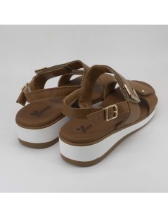 Susimoda Sandalo 3 Velcro Piuma Gel Nappa Morbida Cuoio