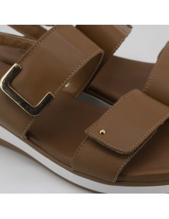 Susimoda Sandalo 3 Velcro Piuma Gel Nappa Morbida Cuoio