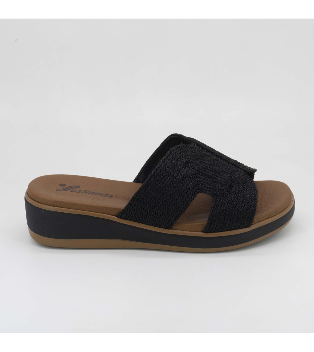 Susimoda Ciabattina T Plantare Pelle Gel Tessuto Nero