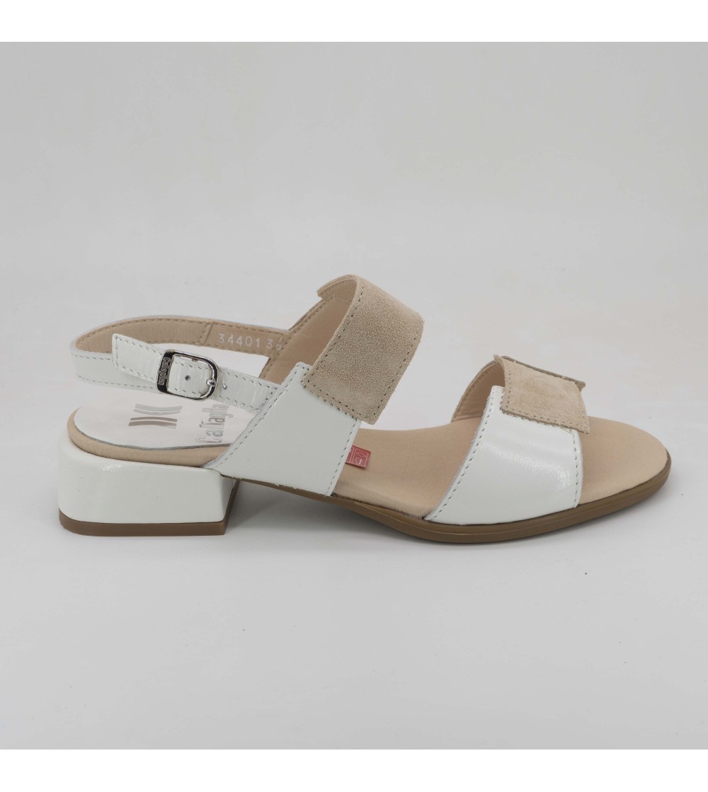 Callaghan Kylie Sandalo Medio 2 Fasce Naplak Bianco Rosa