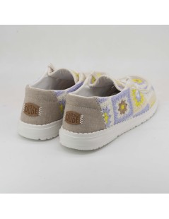 Hey Dude Donna Wendy Platform Bassa Ricamata Lavanda