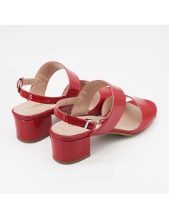 Daniela Rossi Sandalo Classico Doppia Fascia Vernice Rosso