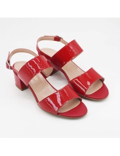 Daniela Rossi Sandalo Classico Doppia Fascia Vernice Rosso