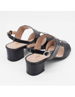 Daniela Rossi Sandalo Classico Doppia Fascia Vernice Blu Notte