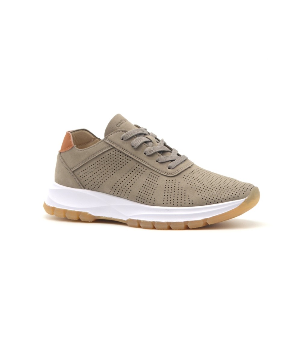 Grunland Sneakers Uomo Sport Traforata Camoscio Sabbia