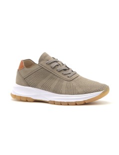 Grunland Sneakers Uomo Sport Traforata Camoscio Sabbia