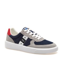 Blauer Sneakers Cassetta Vaschetta Inserti Grigio Blu