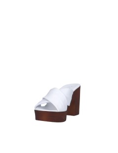 Cinzia Soft Ciabatta Zeppa Tacco Fascia Incrocio Bianco