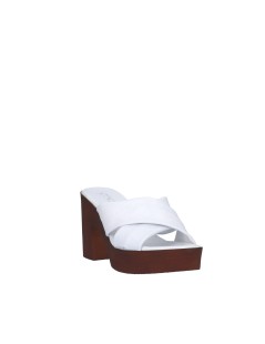 Cinzia Soft Ciabatta Zeppa Tacco Fascia Incrocio Bianco