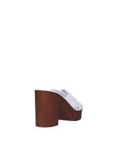 Cinzia Soft Ciabatta Zeppa Tacco Fascia Incrocio Bianco