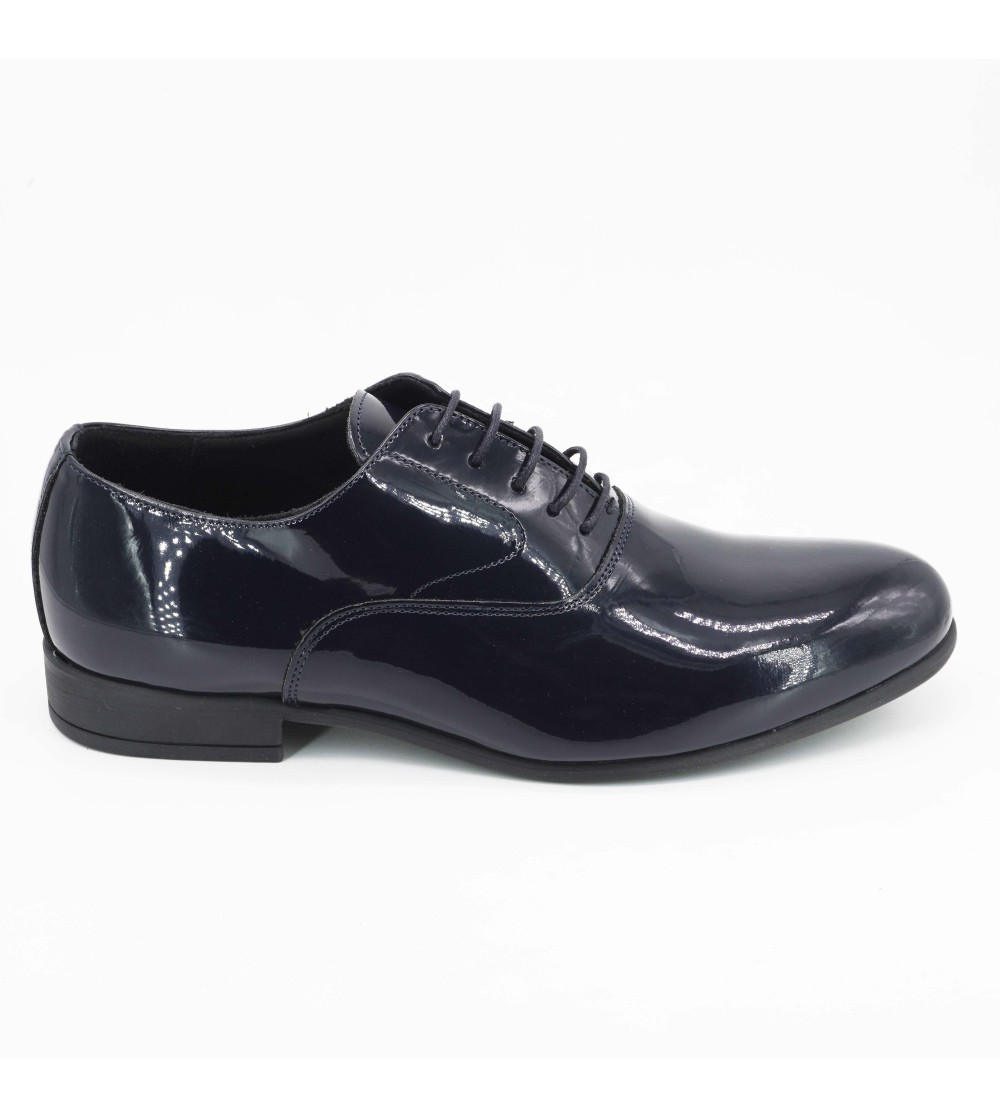 Premiere Stringate Oxford Cerimonia Fondo Gomma Spazzolato Blu Notte