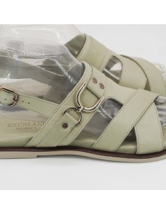 Grunland Sandalo Multifasce Incrocio Braccialetto Pelle Oliva