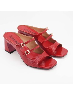 Le Gazzelle Ciabattina Tacco Medio Monofascia Naplak Rosso