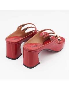 Le Gazzelle Ciabattina Tacco Medio Monofascia Naplak Rosso