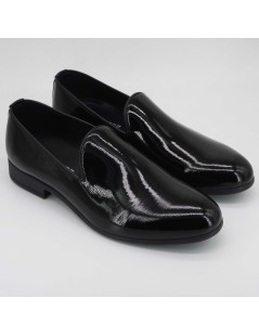 Premiere Mocassino Cerimonia Fondo Gomma Vernice Nero