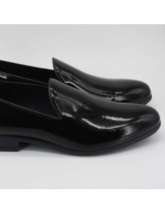 Premiere Mocassino Cerimonia Fondo Gomma Vernice Nero