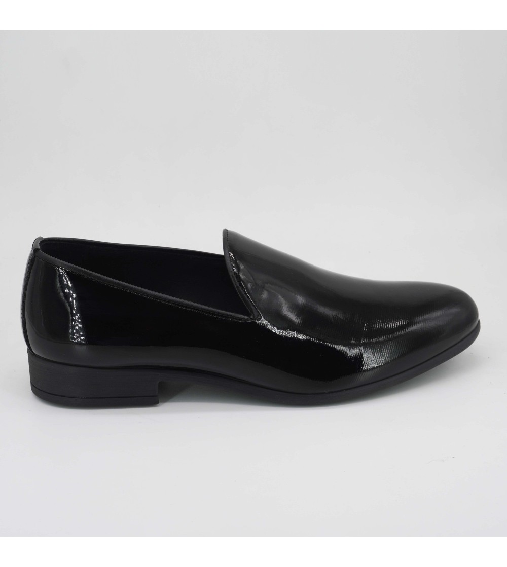 Premiere Mocassino Cerimonia Fondo Gomma Vernice Nero