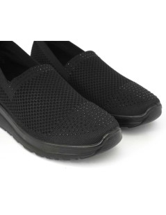 CO.mfort Slipon Zeppa Media Tessuto Memory Elastico Nero