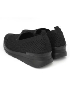 CO.mfort Slipon Zeppa Media Tessuto Memory Elastico Nero