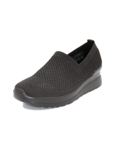 CO.mfort Slipon Zeppa Media Tessuto Memory Elastico Nero