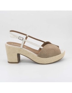 Lazzari Felici Sandalo Tacco Plateau Farfalla Nabuk Sandalo