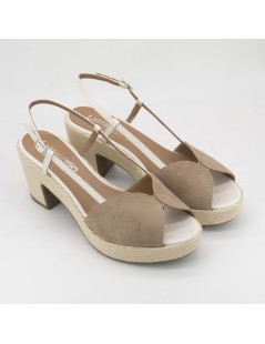 Lazzari Felici Sandalo Tacco Plateau Farfalla Nabuk Sandalo