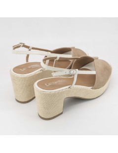 Lazzari Felici Sandalo Tacco Plateau Farfalla Nabuk Sandalo