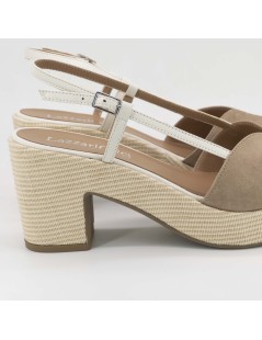 Lazzari Felici Sandalo Tacco Plateau Farfalla Nabuk Sandalo