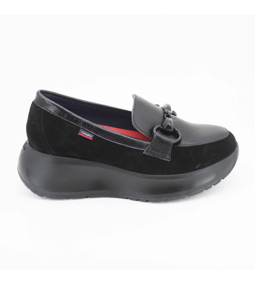 Callaghan Grace Mocassino Platform Morsetto Camoscio Nero