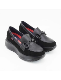 Callaghan Grace Mocassino Platform Morsetto Camoscio Nero