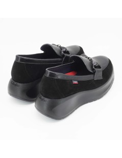Callaghan Grace Mocassino Platform Morsetto Camoscio Nero