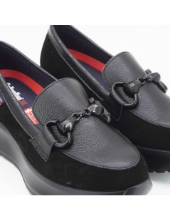 Callaghan Grace Mocassino Platform Morsetto Camoscio Nero