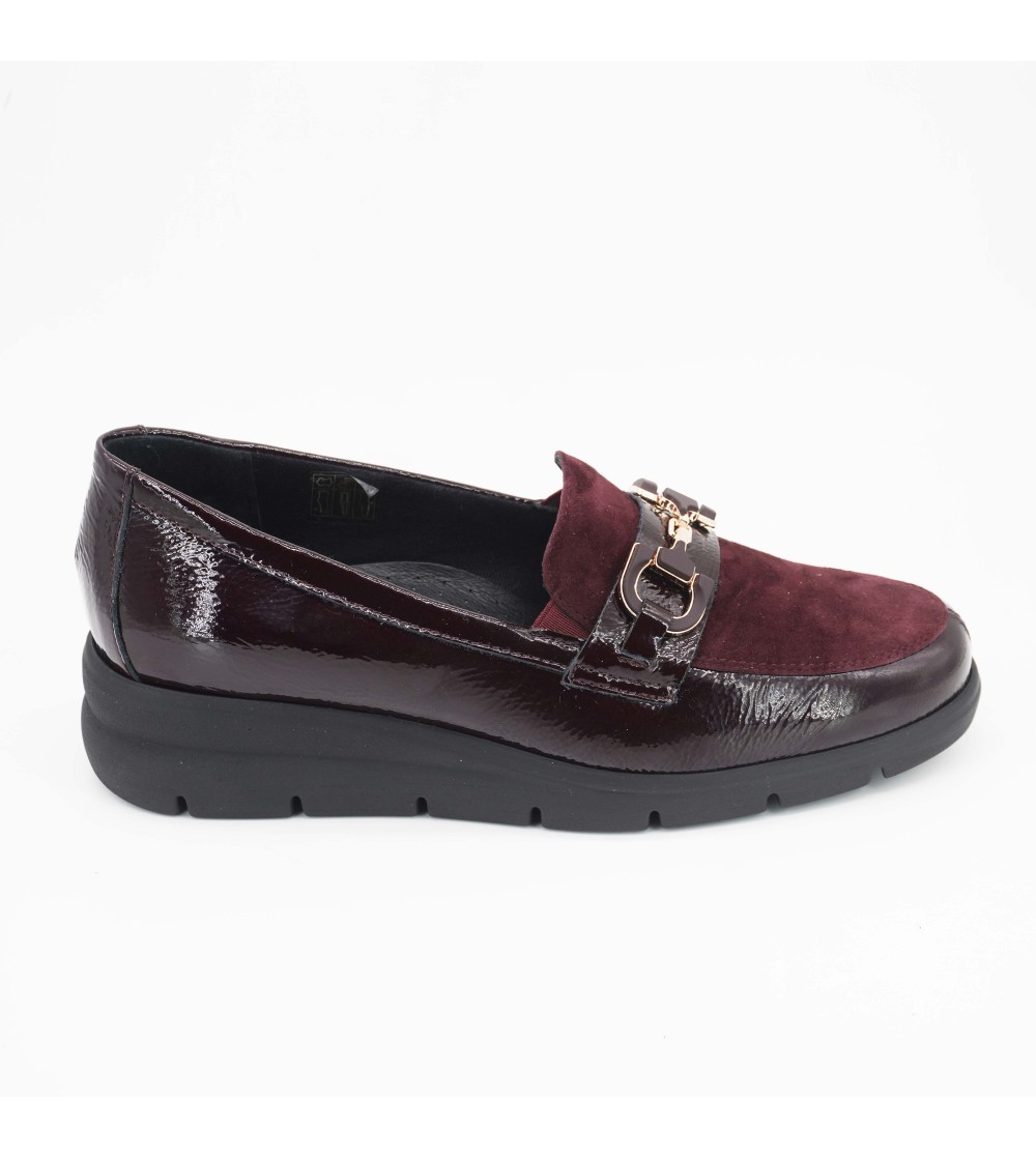 Soffice Sogno Mocassino Comfort Zeppa Camoscio Naplak Bordeaux