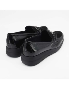 Soffice Sogno Mocassino Comfort Zeppa Camoscio Naplak Nero
