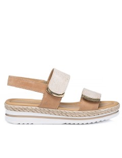 Valleverde Sandalo Doppio Velcro Fascetta con Elastico Oro
