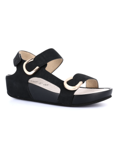 Grunland Sandalo Doppio Velcro Nero