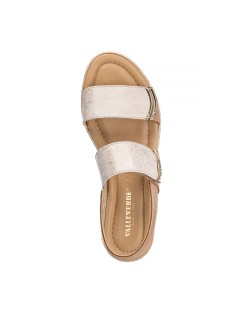 Valleverde Sandalo Doppio Velcro Fascetta con Elastico Oro