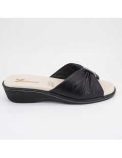 Susimoda Ciabatta Comfort Monofascia Piuma Strass Nappa Nero