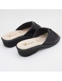 Susimoda Ciabatta Comfort Monofascia Piuma Strass Nappa Nero