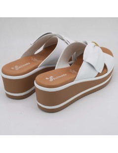 Susimoda Ciabatta Zeppa Plantare Gel Fascia Incrocio Bianco