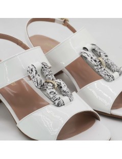 Daniela Rossi Sandalo Classic Doppia Fascia Accessorio Vernice Bianco