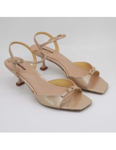 Lola Cruz Tina 65 Sandalo Fibbiette con Strass Vernice Nude